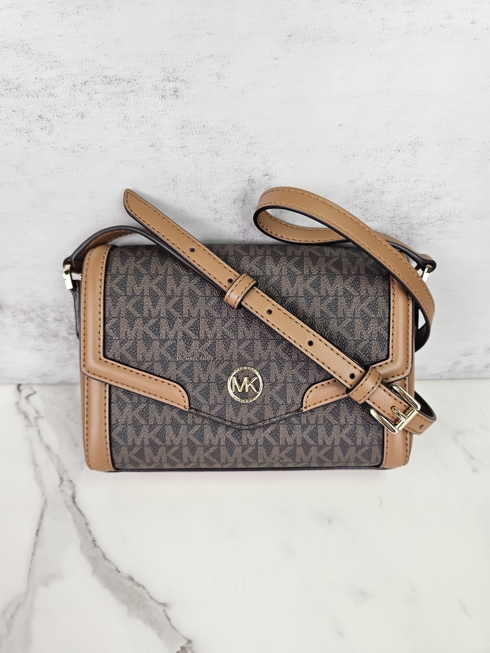Michael Kors Brown Small Freya Crossbody